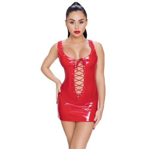 Black Level Laced Vinyl Dress Red from Nice 'n' Naughty