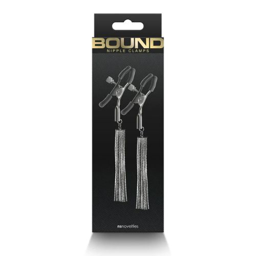 Bound Adjustable Tassle Nipple Clamps Black from Nice 'n' Naughty