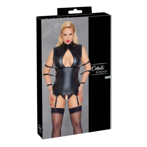 Cottelli Bondage Plus Basque Black from Nice 'n' Naughty