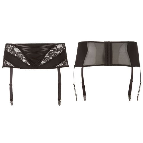 Cottelli Curves Deep Lace Suspender Belt Black from Nice 'n' Naughty