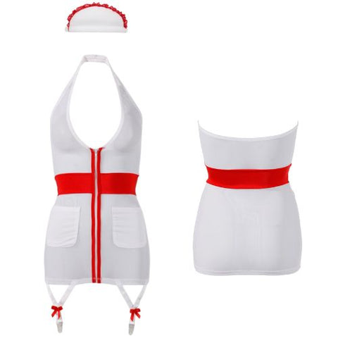 Cottelli Powernet Nurse Outfit White with Red Cross Detail from Nice 'n' Naughty