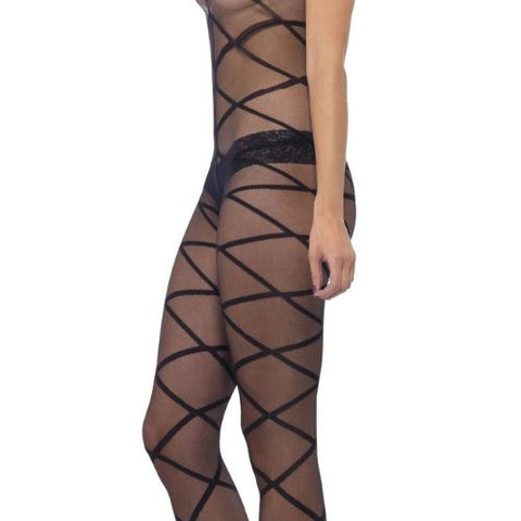 Fever Sheer Criss Cross Body Stocking from Nice 'n' Naughty