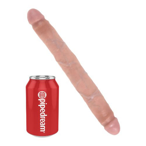 King Cock 12" Slim Double-Ended Dildo Light Skin Tone from Nice 'n' Naughty