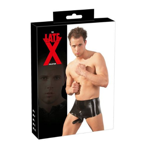 Late X Latex Pants with Sleeve Black from Nice 'n' Naughty