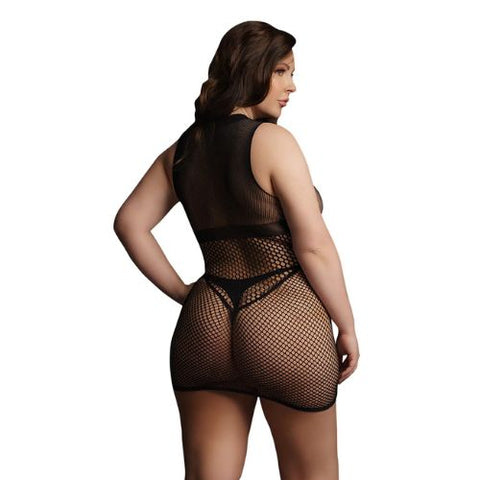 Le Desir Duo Net Open Cup Mini Dress Black from Nice 'n' Naughty