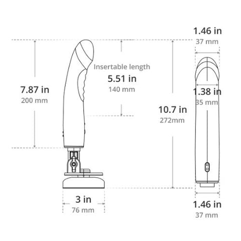 Lovense Mission 2  App Controlled Vibrating Dildo with Touch-Sense Technology from Nice 'n' Naughty