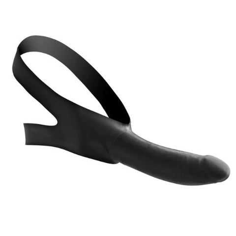 Master Series Face Fuck Strap-On Gag Black Latex from Nice 'n' Naughty