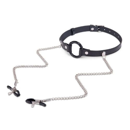 Me You Us Open Gag with Clamps Black from Nice 'n' Naughty
