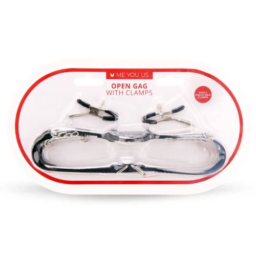 Me You Us Open Gag with Clamps Black from Nice 'n' Naughty