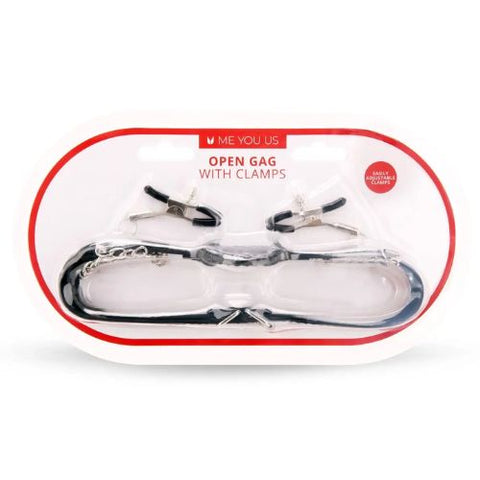 Me You Us Open Gag with Clamps Black from Nice 'n' Naughty