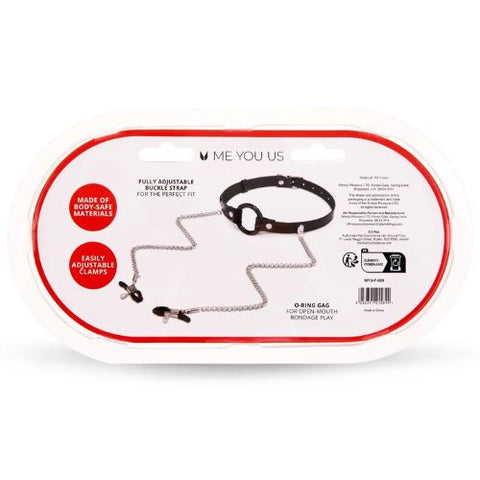 Me You Us Open Gag with Clamps Black from Nice 'n' Naughty