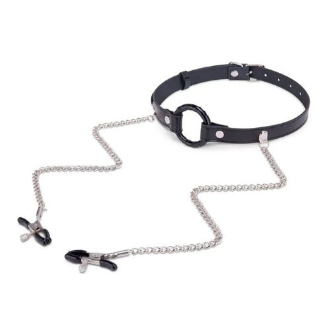 Me You Us Open Gag with Clamps Black from Nice 'n' Naughty
