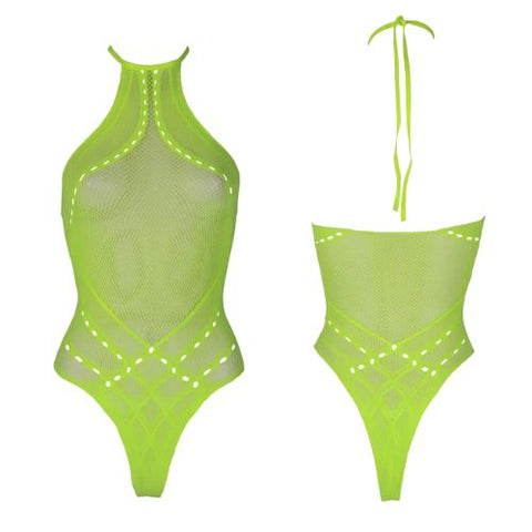 Ouch Body with Halter Neck - One Size - Neon Green from Nice 'n' Naughty