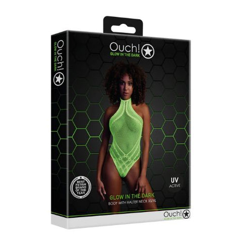 Ouch Body with Halter Neck - One Size - Neon Green from Nice 'n' Naughty
