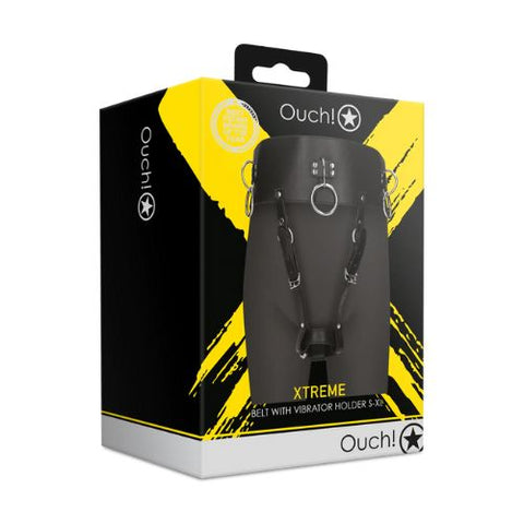 Ouch! Belt w Vibrator Holder Black from Nice 'n' Naughty