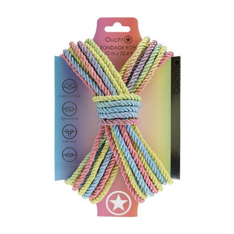 Ouch! Bondage Rope 10mt Multi Coloured from Nice 'n' Naughty