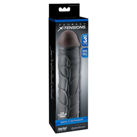 Pipedream Fantasy X-Tensions - Mega 3" Extension Black from Nice 'n' Naughty