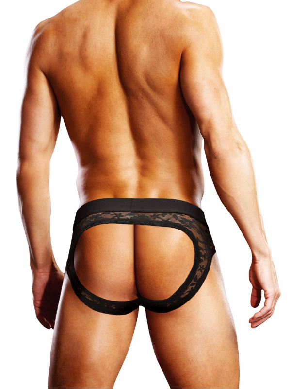 Prowler Lace Open Back Brief Black from Nice 'n' Naughty